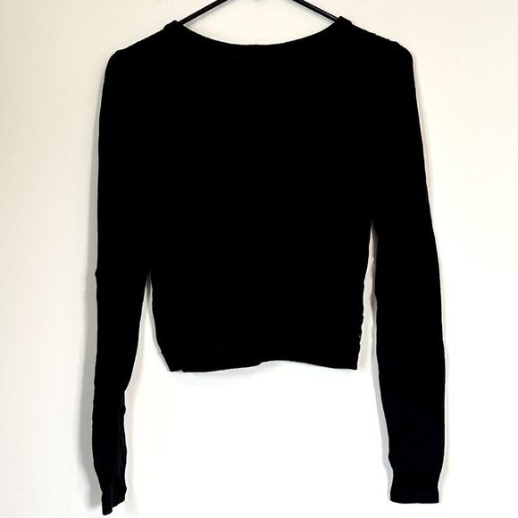 Hollister Navy Long Sleeve Button Down Lacey Cardigan - Size: Small - Picture 5 of 5